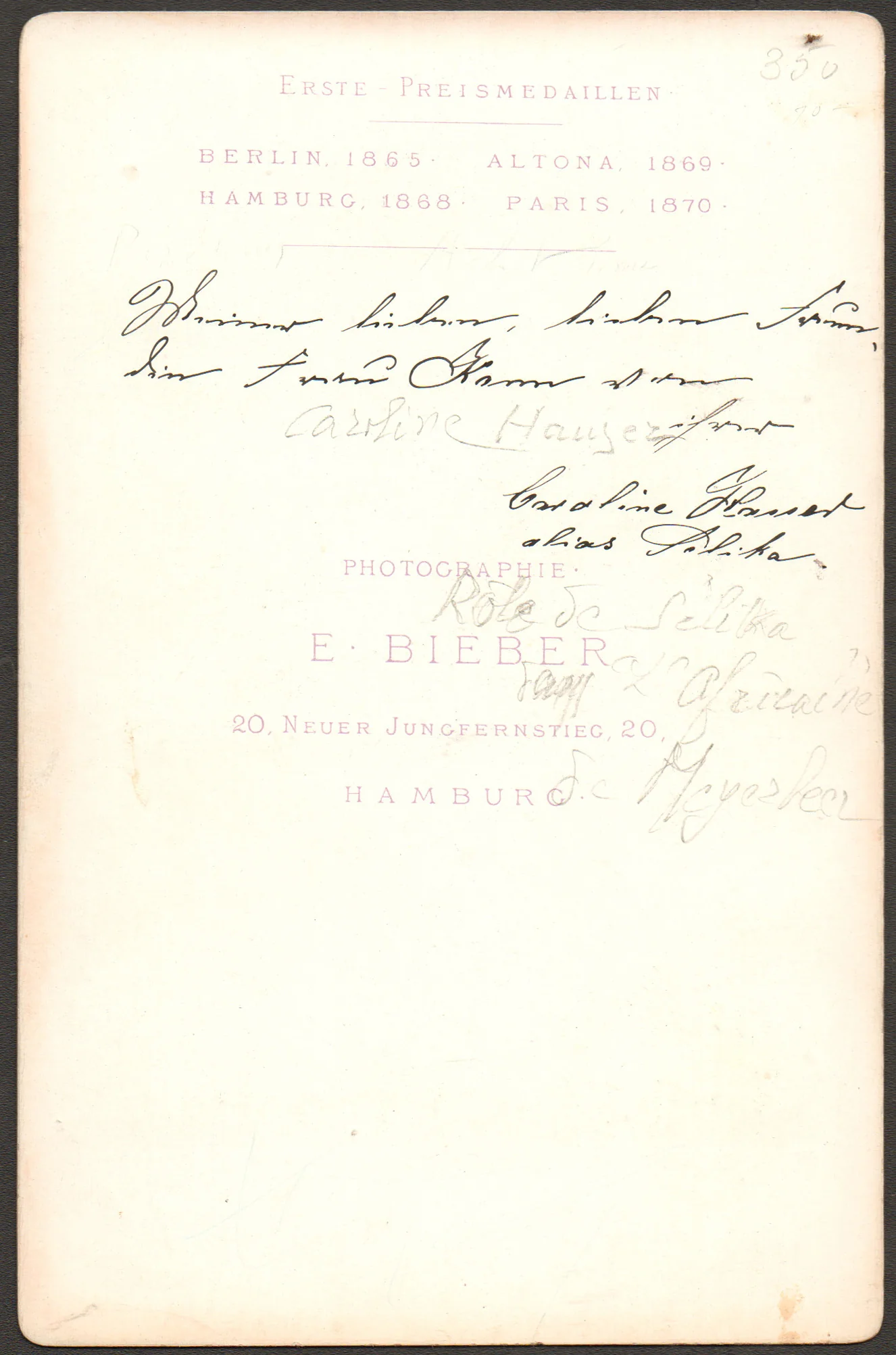 Hauser, Caroline - Signed Cabinet Photo - Image 2