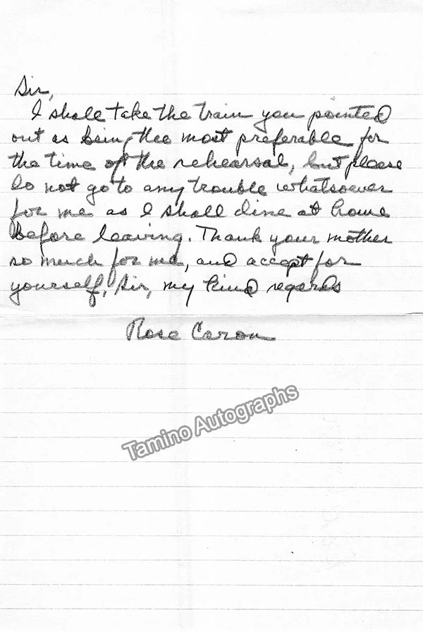 Caron, Rose - Autograph Letter Signed - Image 2