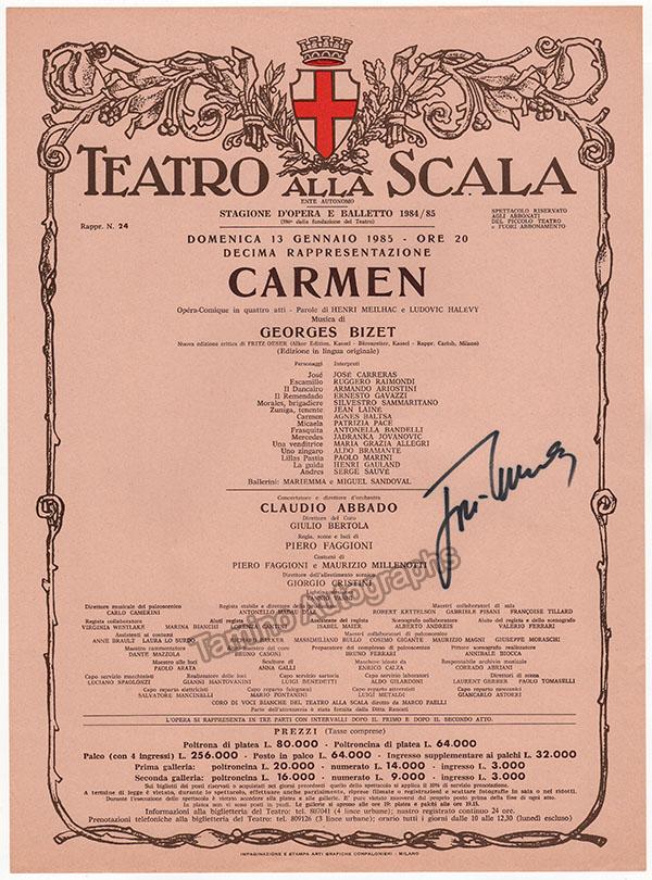 Carreras, Jose - Signed Teatro La Scala Playbills 1982-1996 (Various Playbills) - Image 4