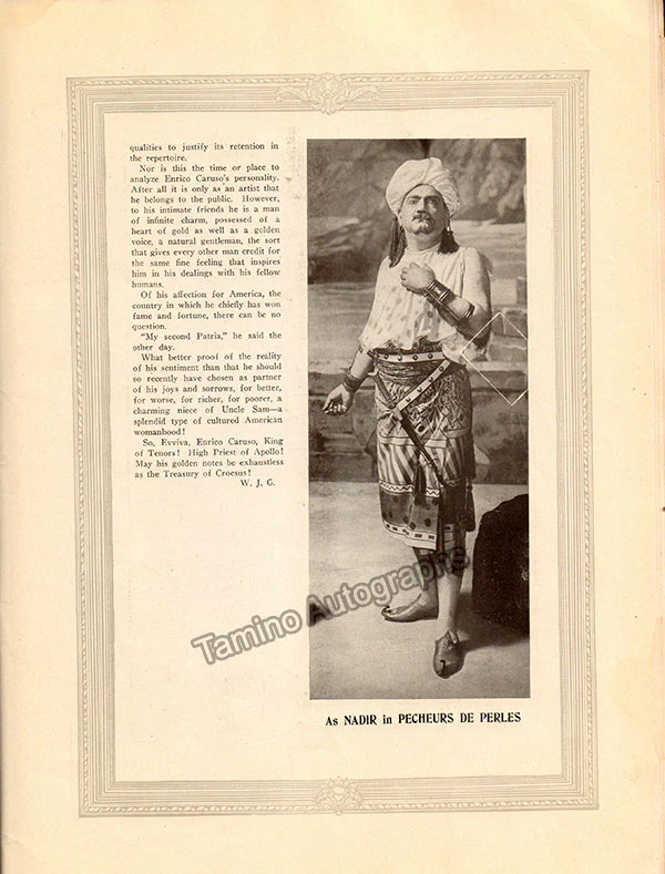 Caruso, Enrico - 1919 Metropolitan Opera Gala Program celebrating 25th Anniversary of his operatic debut - Image 11