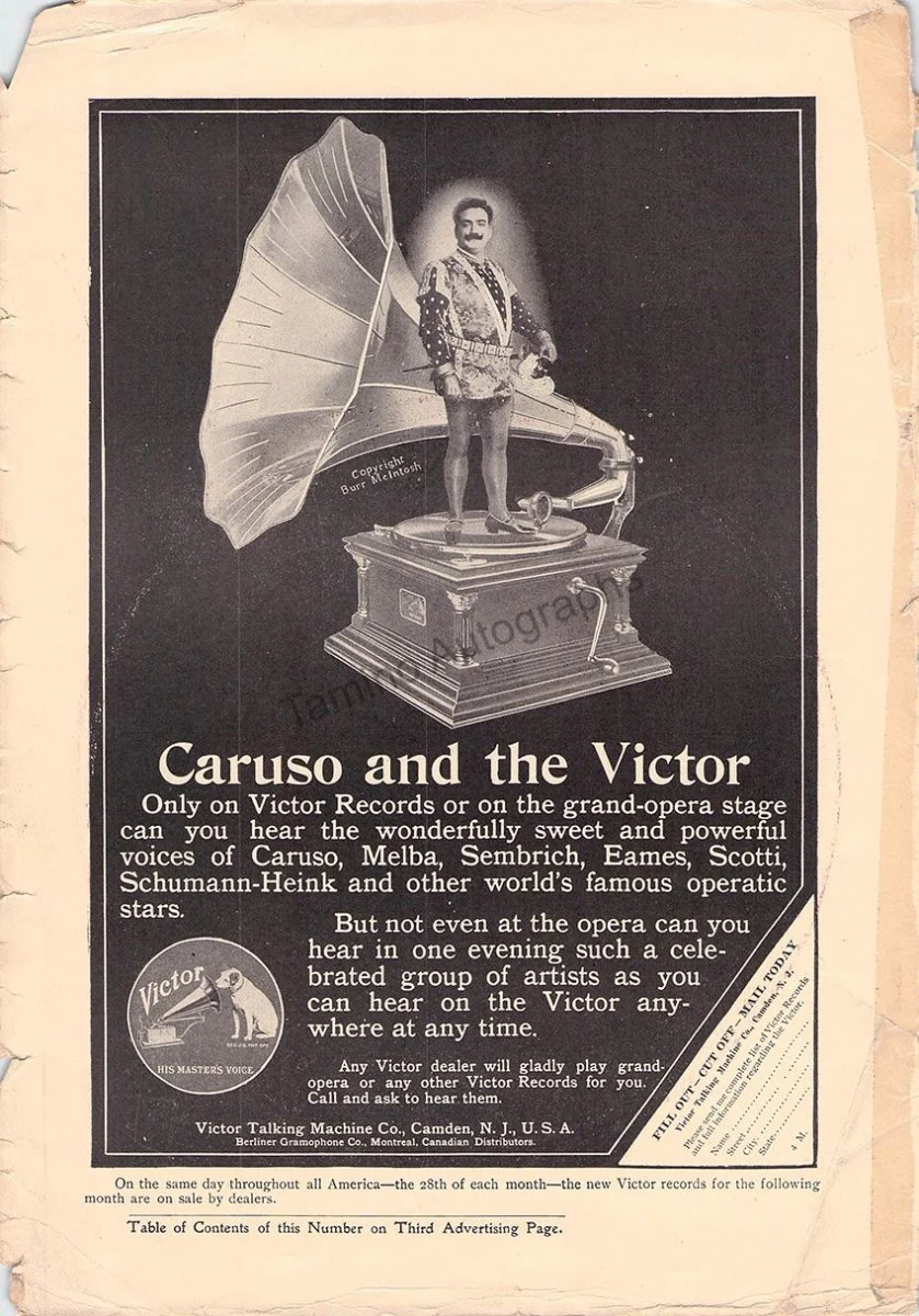 Caruso, Enrico - Magazine Advertisements (Various Options) - Image 2