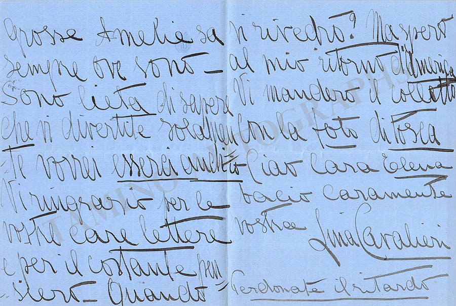 Cavalieri, Lina - Set of 4 Autograph Letters Signed - Image 5