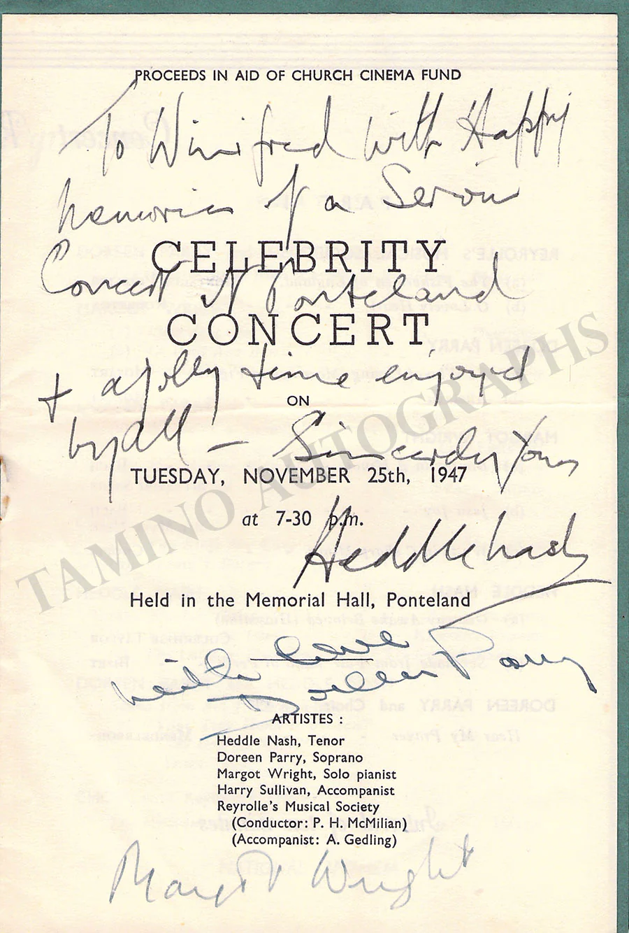 Celebrity Concerts - Lot of 7 Signed Programs 1941-1947 - Image 3