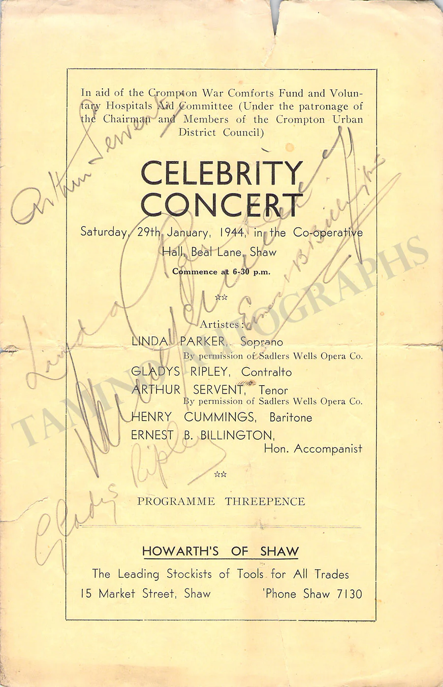 Celebrity Concerts - Lot of 7 Signed Programs 1941-1947 - Image 9