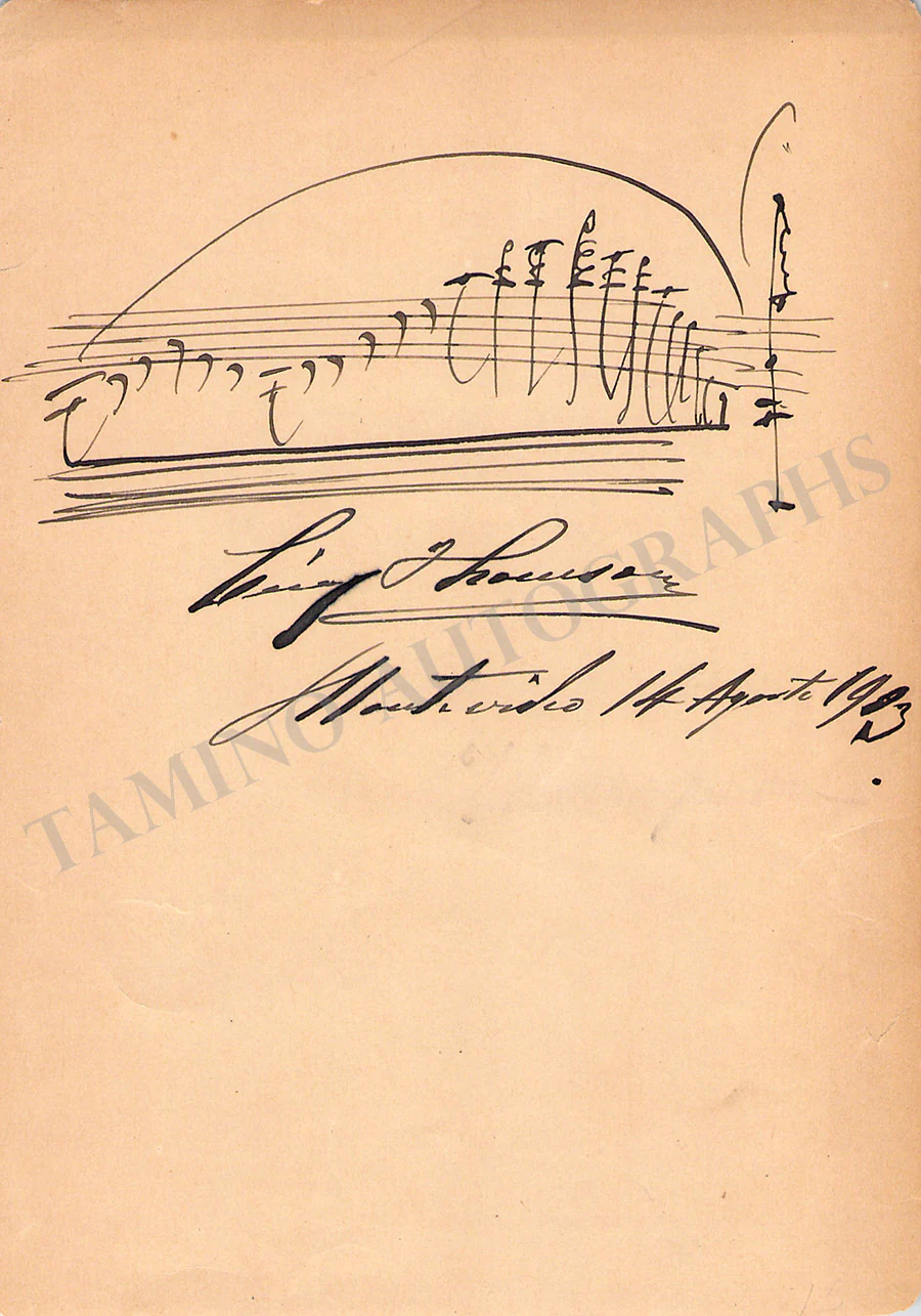 Thomson, Cesar - Autograph Music Quote Signed 1903