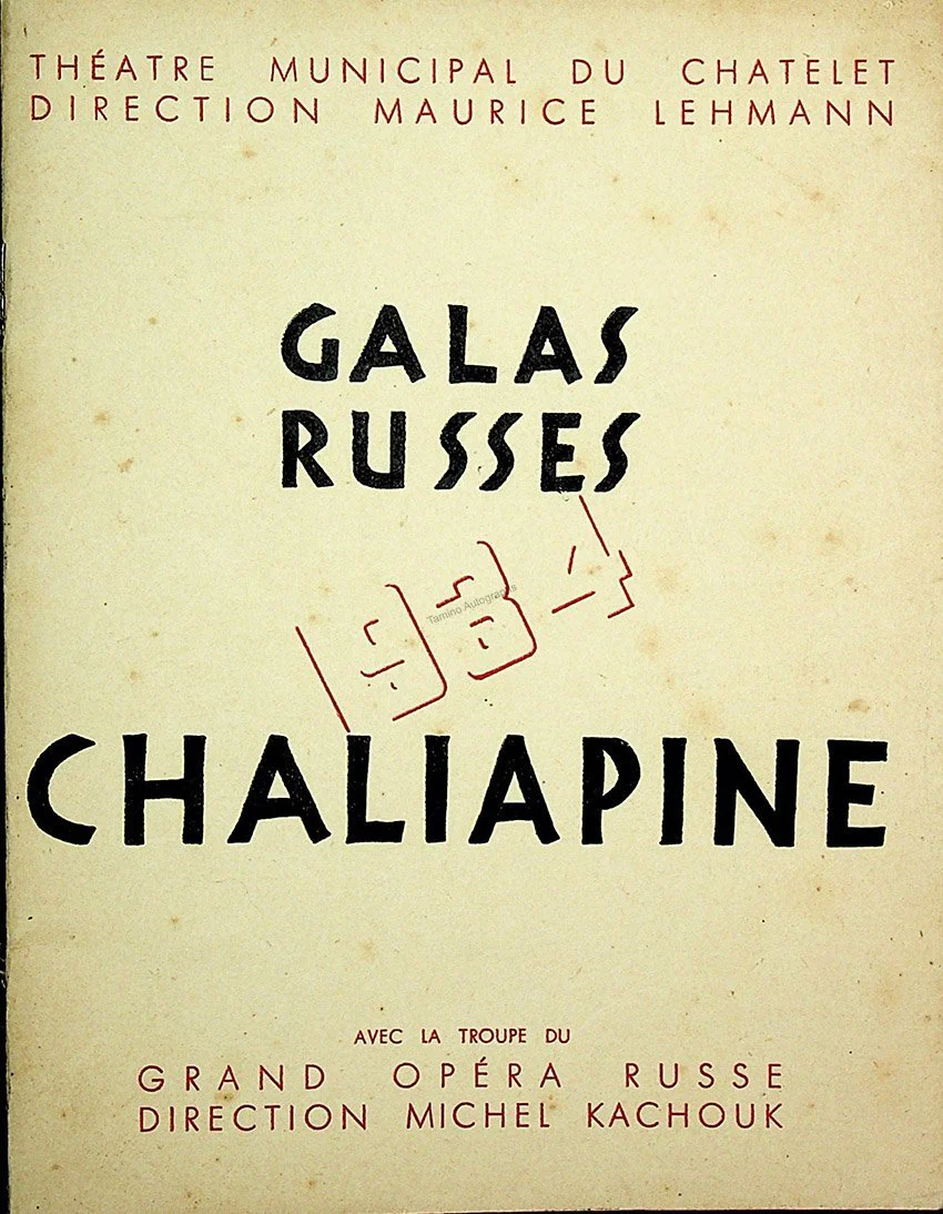 Chaliapin, Fedor - Lot of 11 French Programs 1908-1934 - Image 12