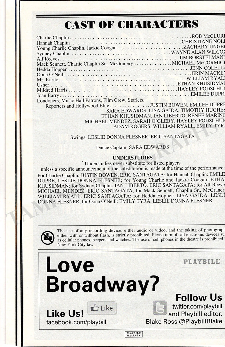 Chaplin - Signed Broadway Musical Playbill - Image 2