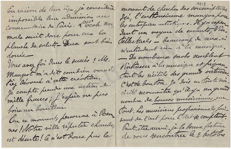 Collin, Charles-Augustin - Autograph Letter Signed 1919 - Image 2