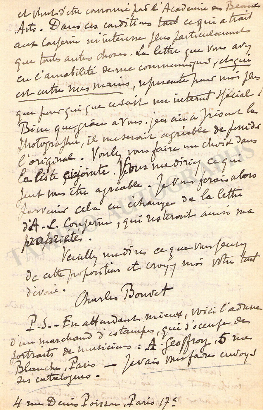 Bouvet, Charles - Set of 3 Autograph Letters Signed - Image 2