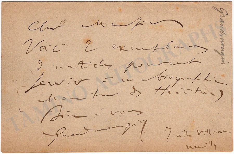 De Grandmougin, Charles - Set of 2 Autograph Letter Signed - Image 2