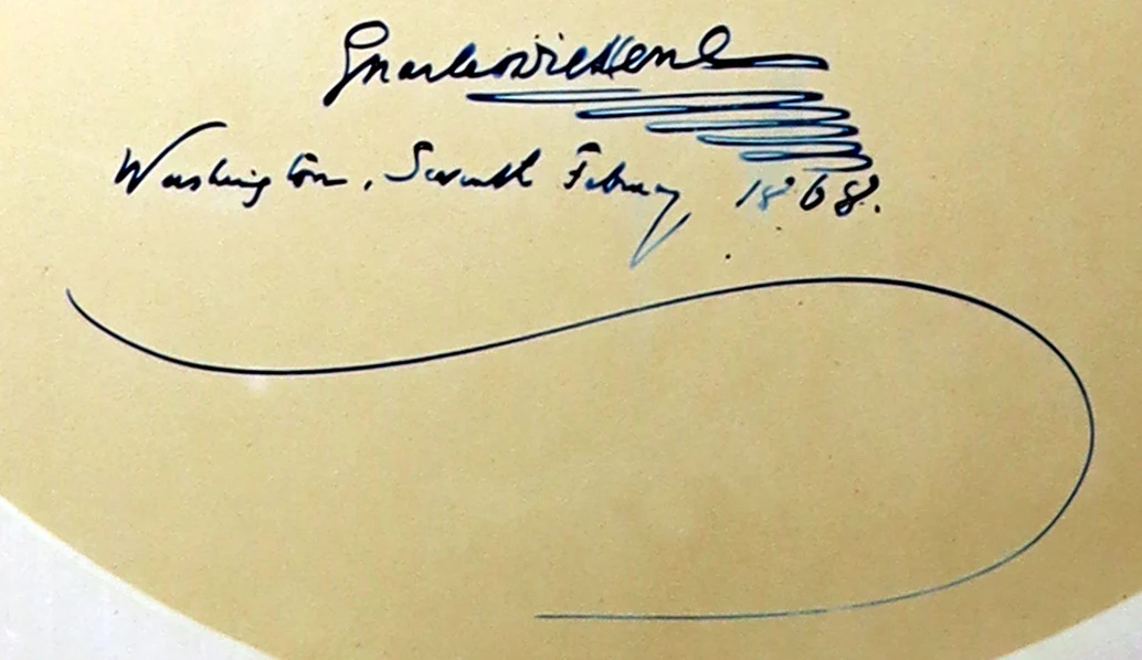 Dickens, Charles - Signed Extra Large Photograph 1868 - Image 2