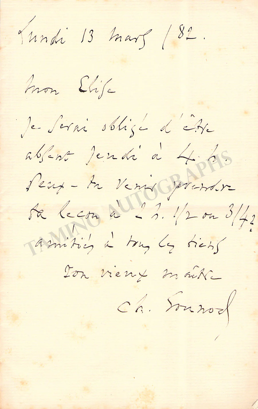 Gounod, Charles - Autograph Manuscripts (Various Options) - Image 7