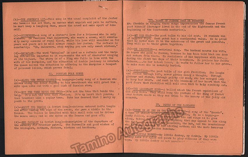 Chenkin, Victor - Signed Program New York 1938 - Image 2