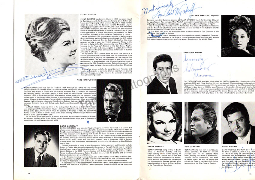 Christoff, Boris - Suliotis, Elena & Others - Signed Program Nabucco 1968 - Image 3