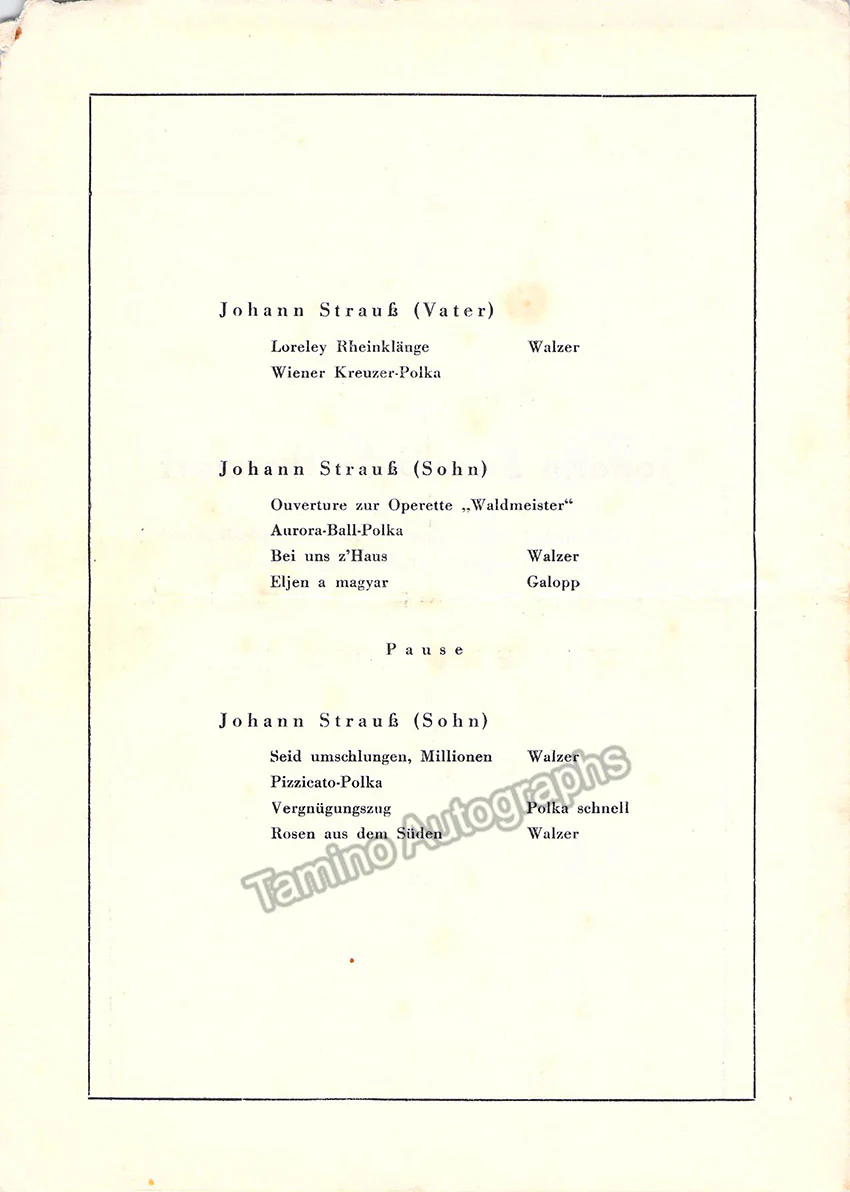 Krauss, Clemens - Concert Program Bregenz 1949 - Image 2