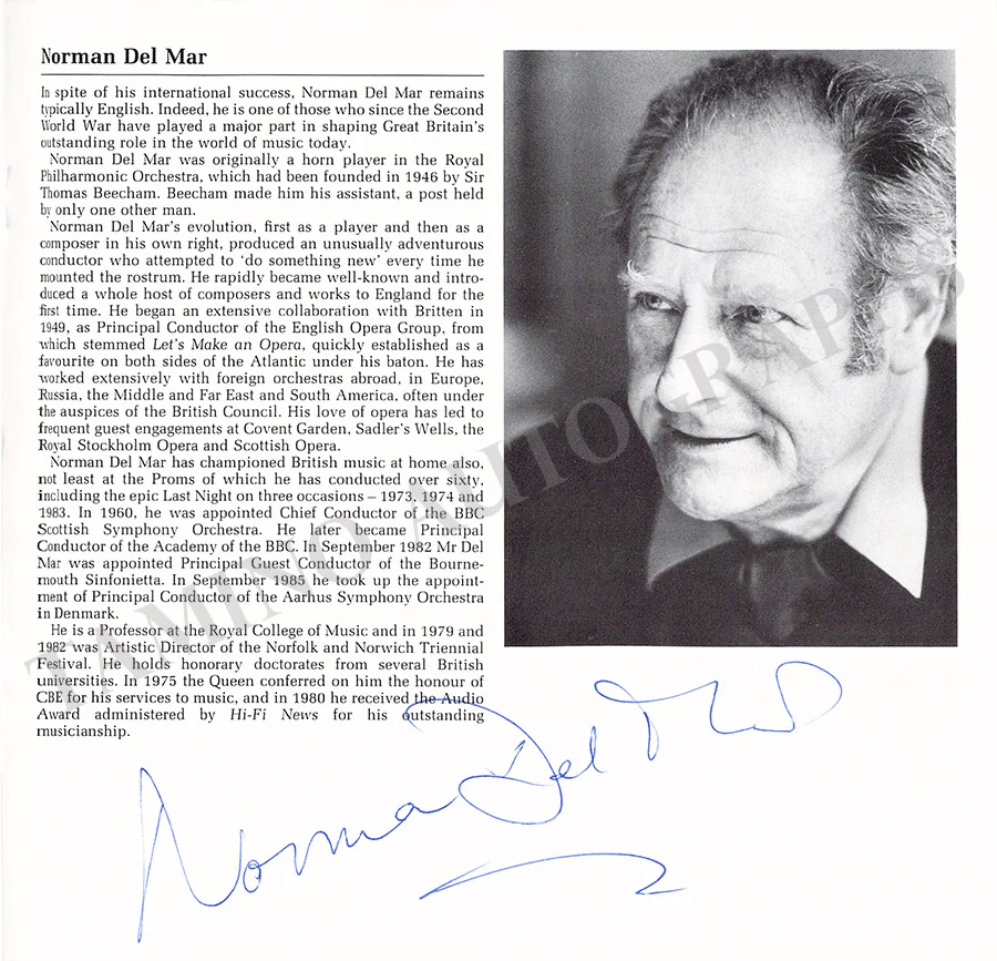 Cohen, Robert - Del Mar, Norman - Signed Program Leeds 1987 - Image 2