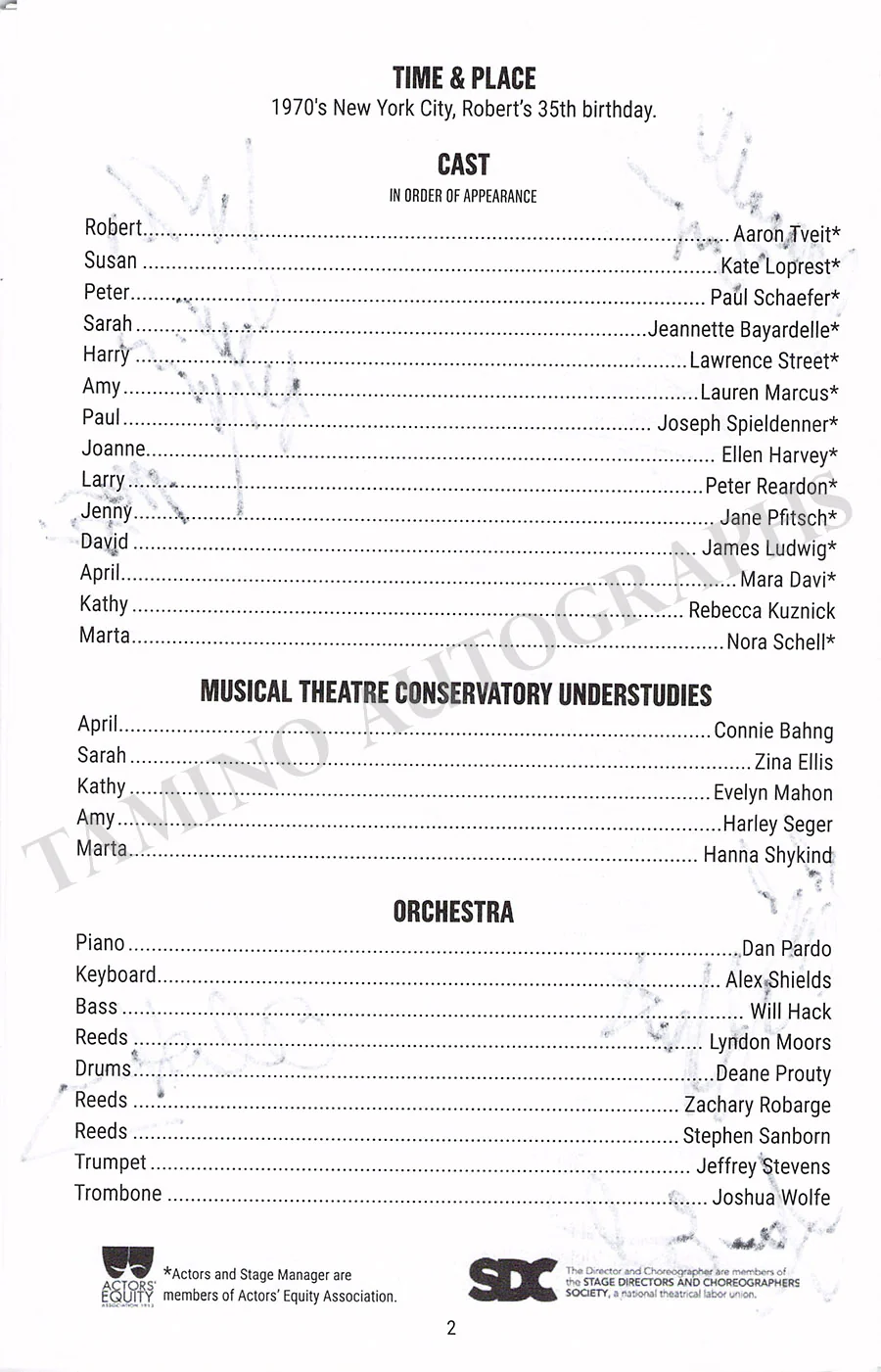 Company - Signed Broadway Musical Playbill - Image 2