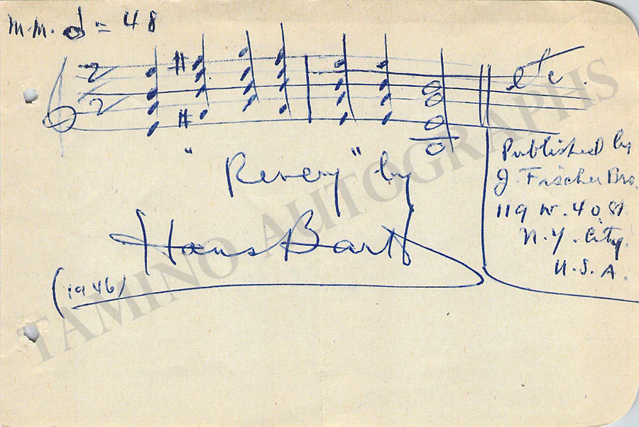 Composers - Autograph Music Quotes Signed (Various Options) E-H Part 1 - Image 37