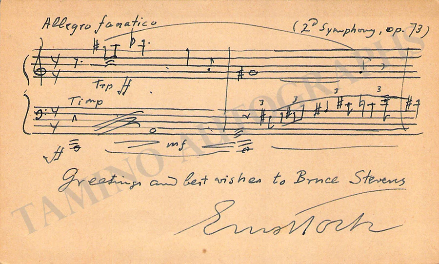 Composers - Autograph Music Quotes Signed (Various Options) E-H Part 2 - Image 2