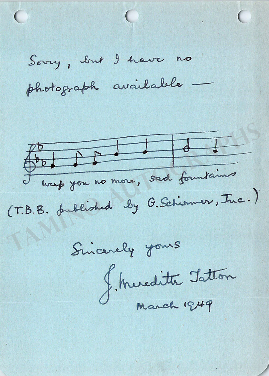 Composers - Autograph Music Quotes Signed (Various Options) I-L