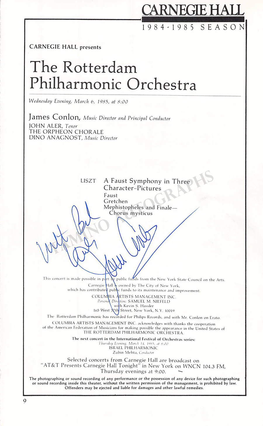 Conductors Signed Program Pages – Set of 42 - Image 19