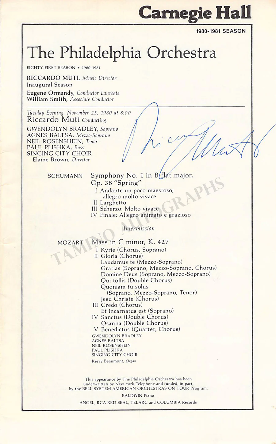 Conductors Signed Program Pages – Set of 42 - Image 35