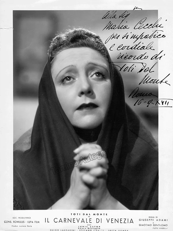 DAL MONTE, Toti (Various Autographs) - Image 26