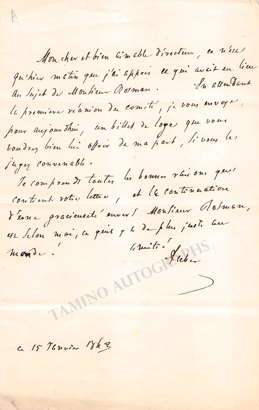 Auber, Daniel - Autograph Manuscripts (Various Options)