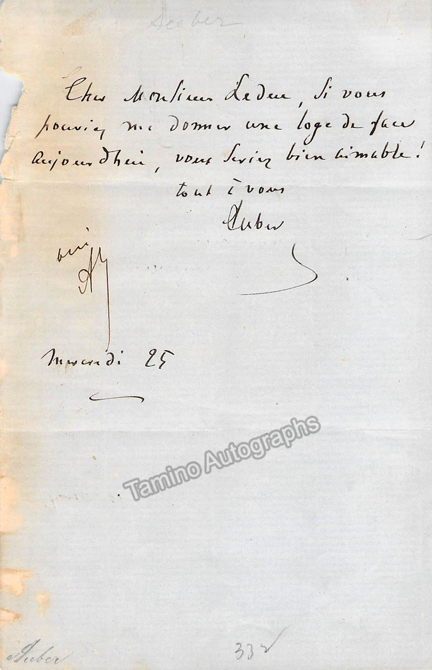 Auber, Daniel - Autograph Manuscripts (Various Options) - Image 10