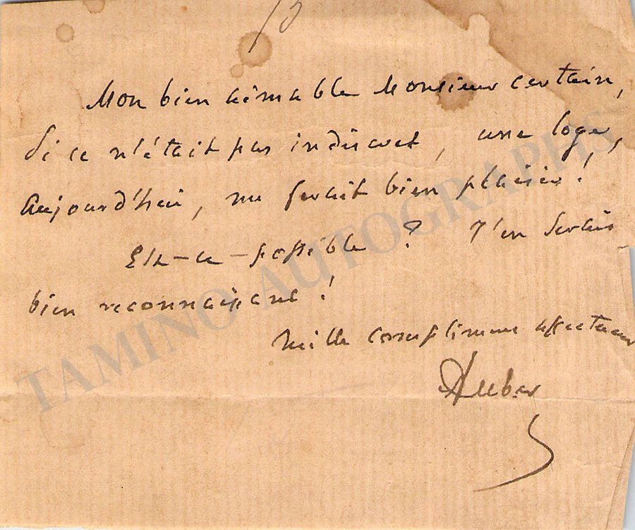 Auber, Daniel - Autograph Manuscripts (Various Options) - Image 16