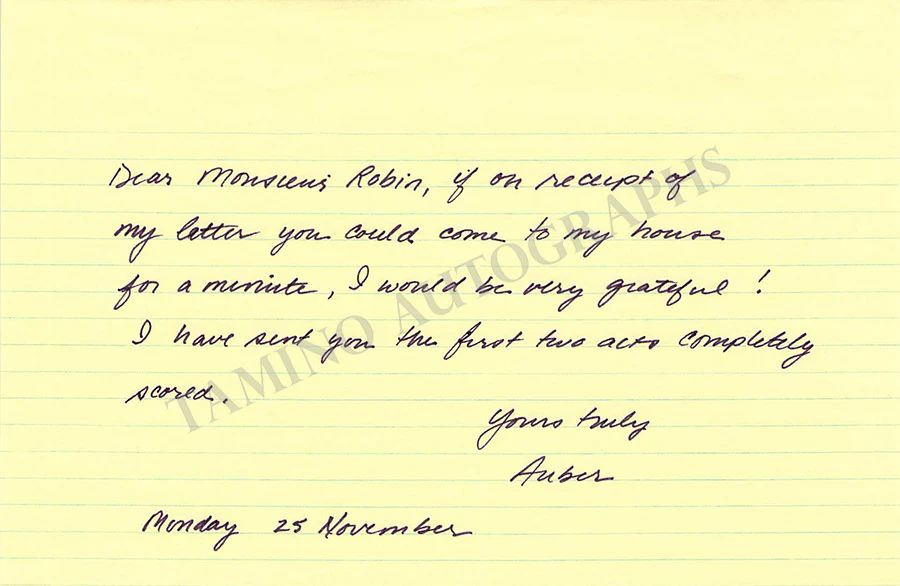 Auber, Daniel - Autograph Manuscripts (Various Options) - Image 18