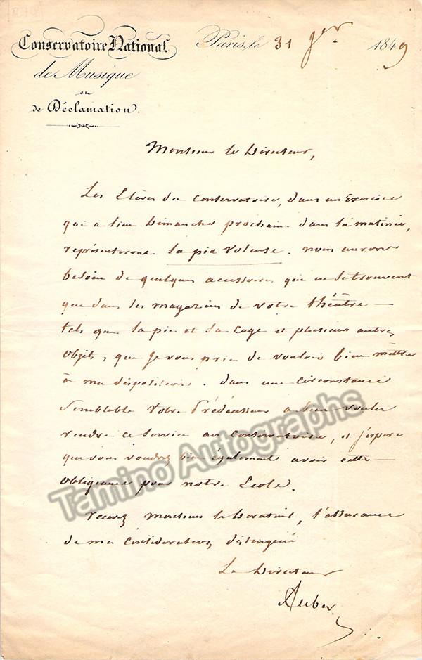 Auber, Daniel - Autograph Manuscripts (Various Options) - Image 2