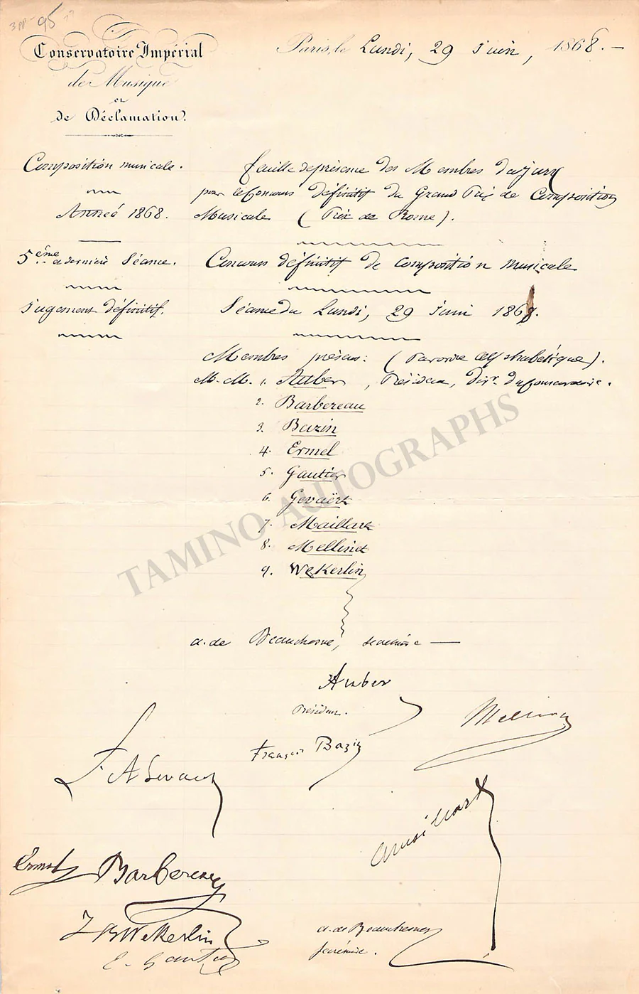 Auber, Daniel - Autograph Manuscripts (Various Options) - Image 21