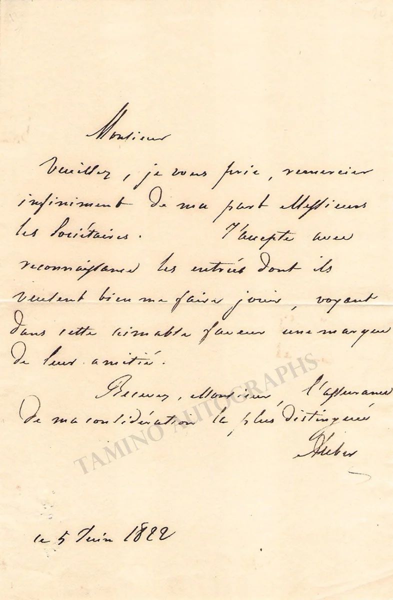 Auber, Daniel - Autograph Manuscripts (Various Options) - Image 6