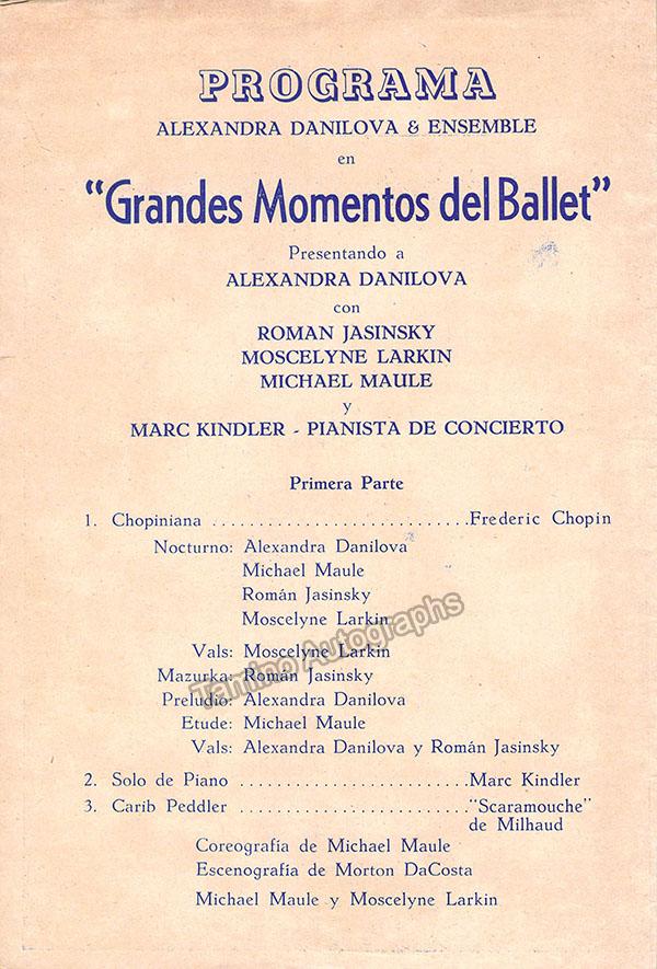 Danilova, Alexandra - Signed Program Havana 1954 - Image 2