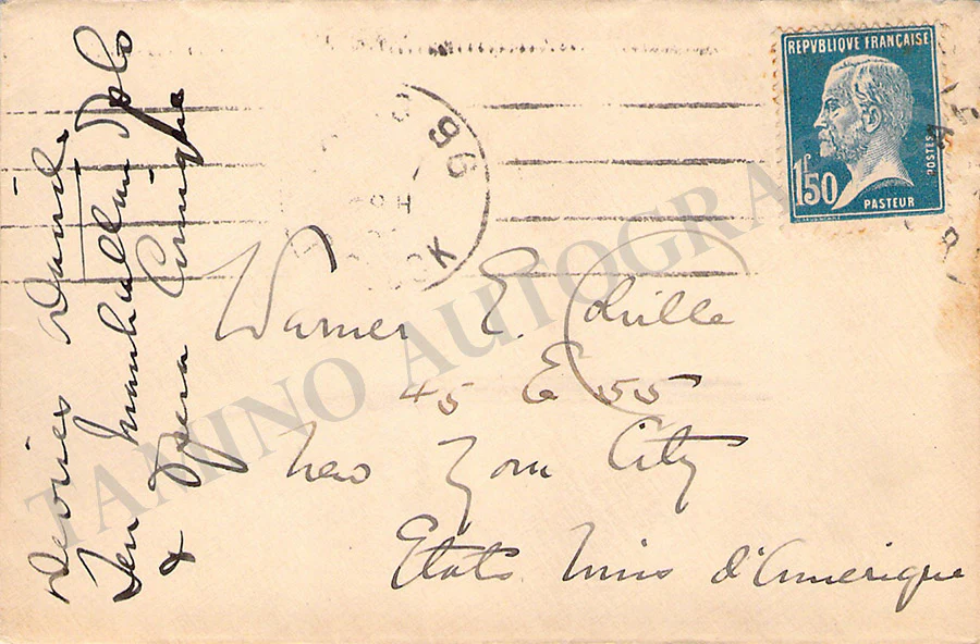 Devries, David - Autograph Note Signed 1927 - Image 2