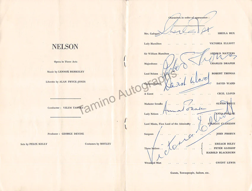Ward, David - Tausky, Vilem - Signed Program "Nelson" London 1954 - Image 2