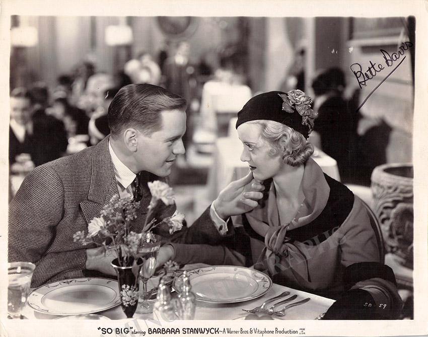 Davis, Bette - Signed Photograph in "So Big"