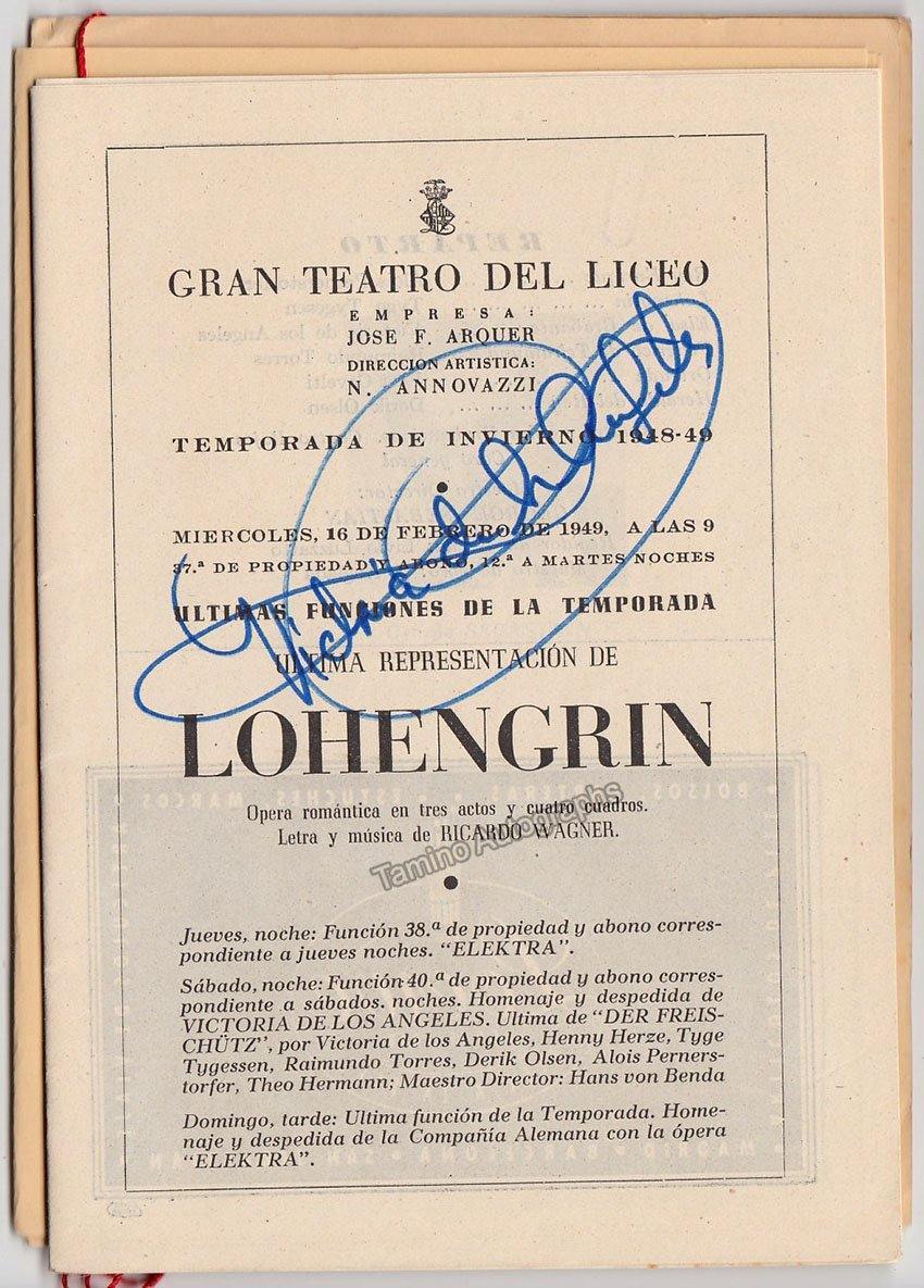 De los Angeles, Victoria - Lot x 6 Signed Opera Programs - Image 3