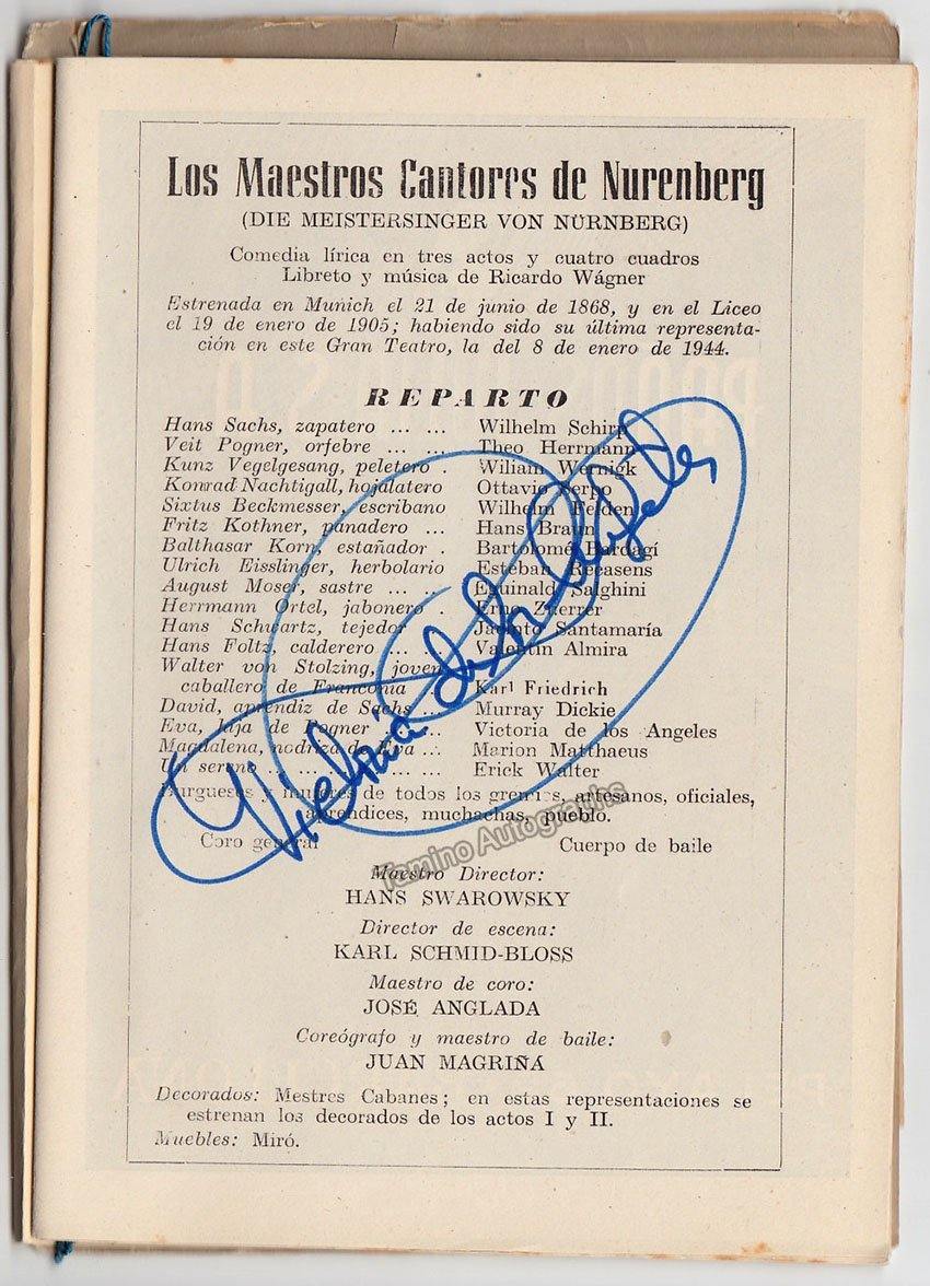 De los Angeles, Victoria - Lot x 6 Signed Opera Programs - Image 4