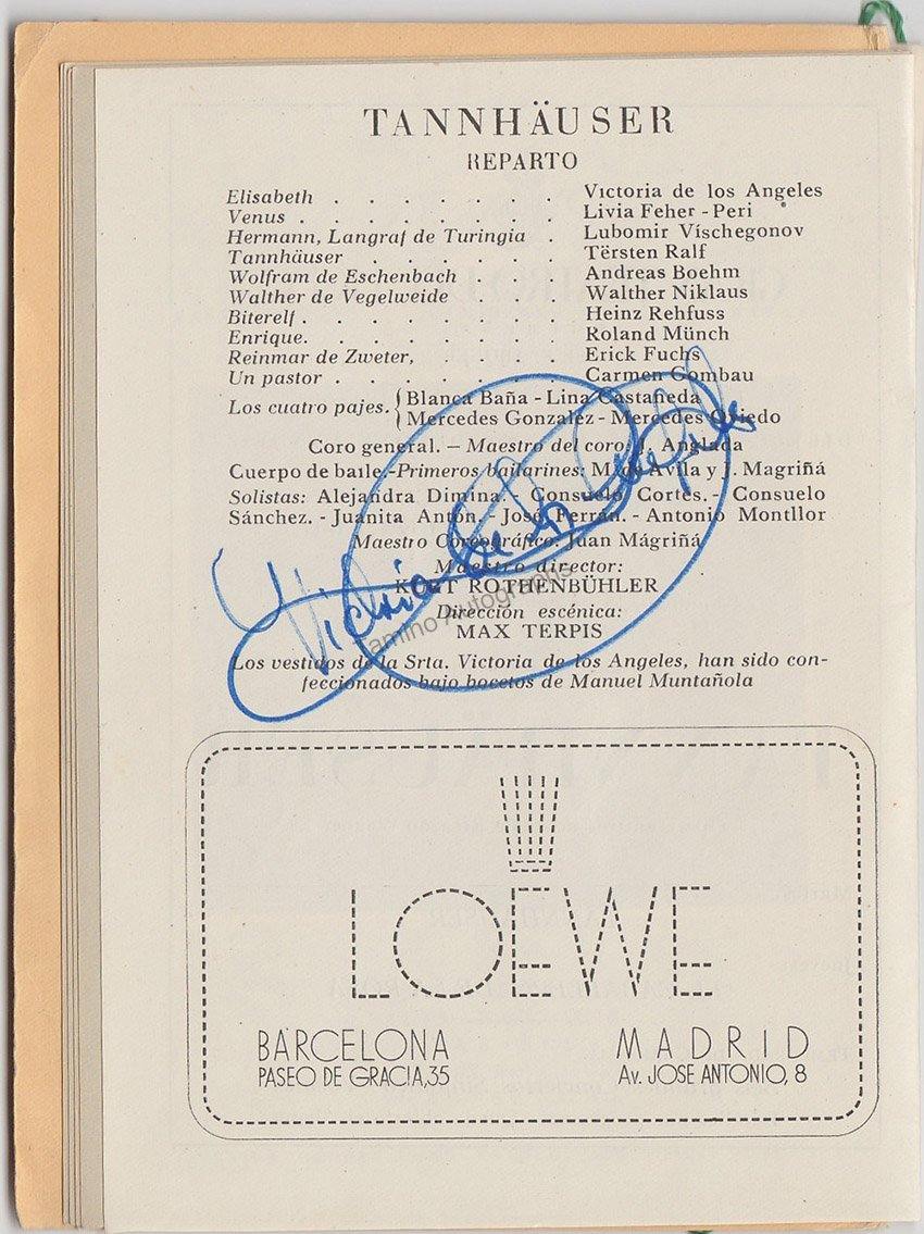 De los Angeles, Victoria - Lot x 6 Signed Opera Programs - Image 5