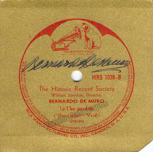 De Muro, Bernardo - Signed Record Label