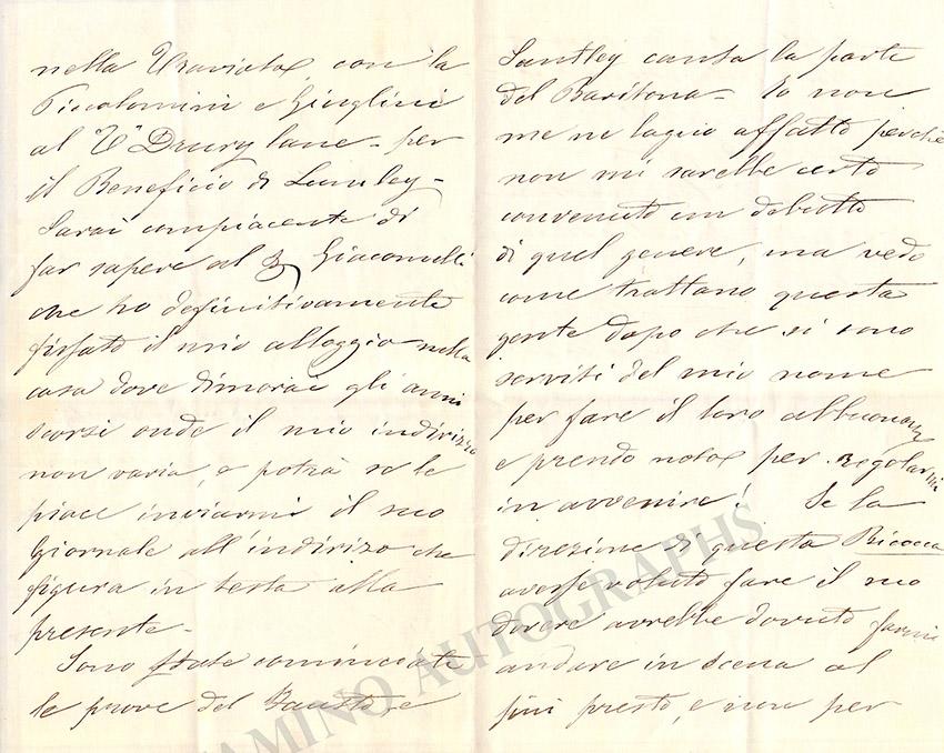 Delle Sedie, Enrico - Autograph Letter Signed 1863 - Image 2