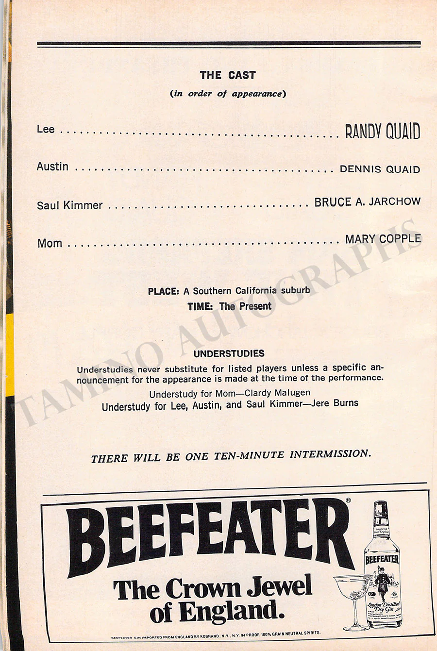Quaid, Dennis - Quaid, Randy - Signed Program "True West" - Image 2