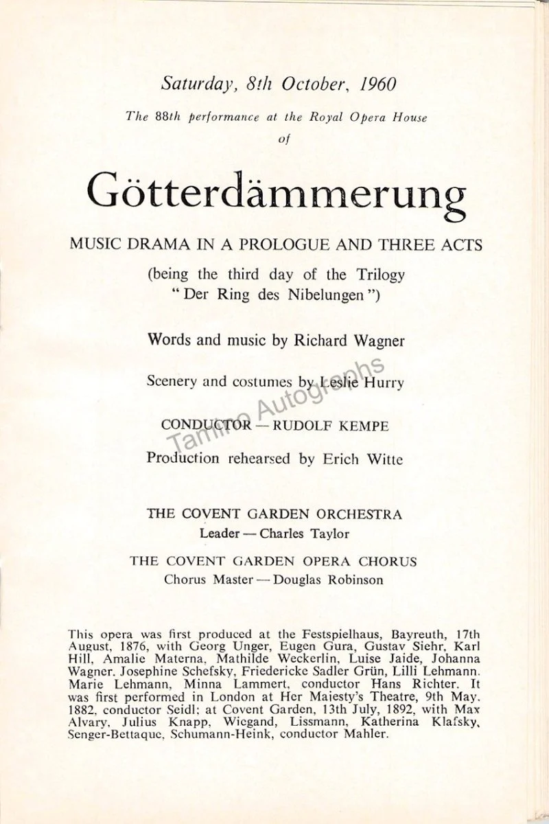 Der Ring des Nibelungen - Royal Opera House at Covent Garden - Set of 4 Programs - Image 23