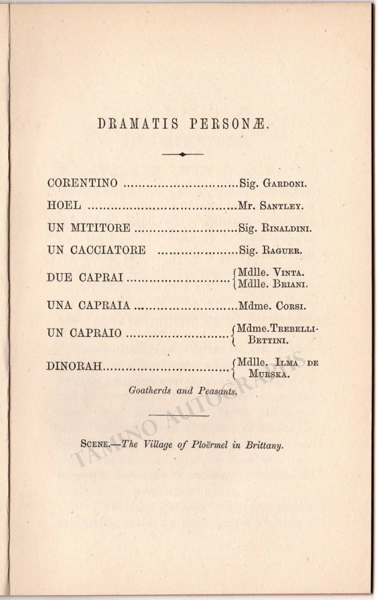 Dinorah - Program-Libretto - Italo Gardoni - Ilma de Murska 1860s - Image 2
