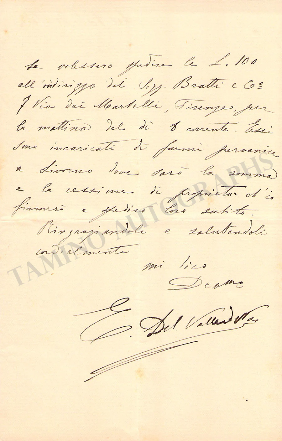 Del Valle de Paz, Edgardo - Set of 3 Autograph Letters Signed 1889 & 1918 - Image 2