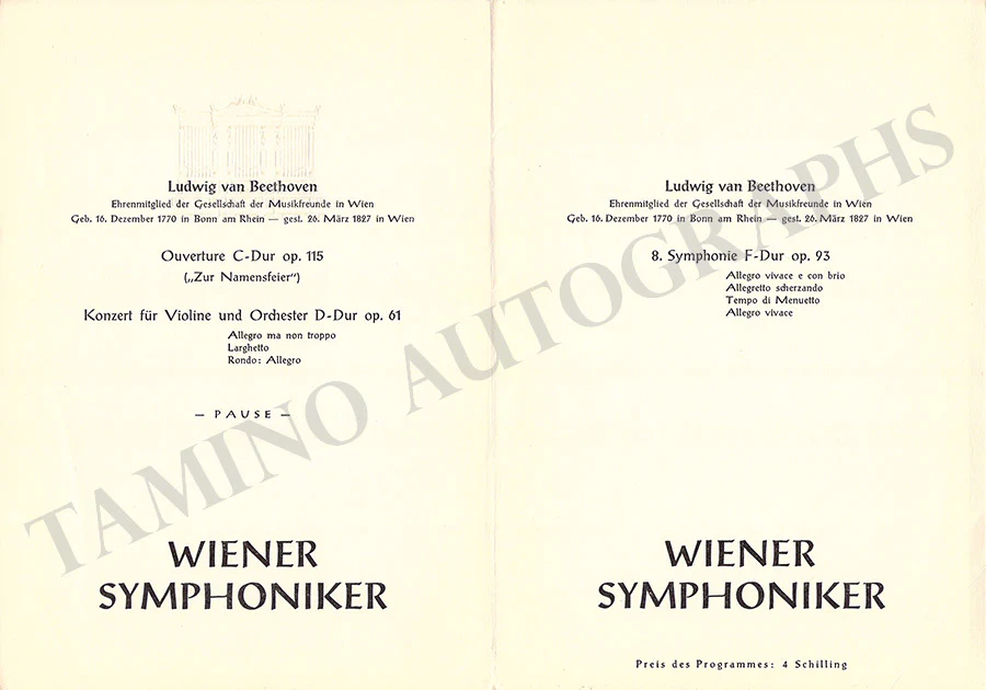 Peinemann, Edith - Sawallisch, Wolfgang - Concert Program Vienna 1962 - Image 2