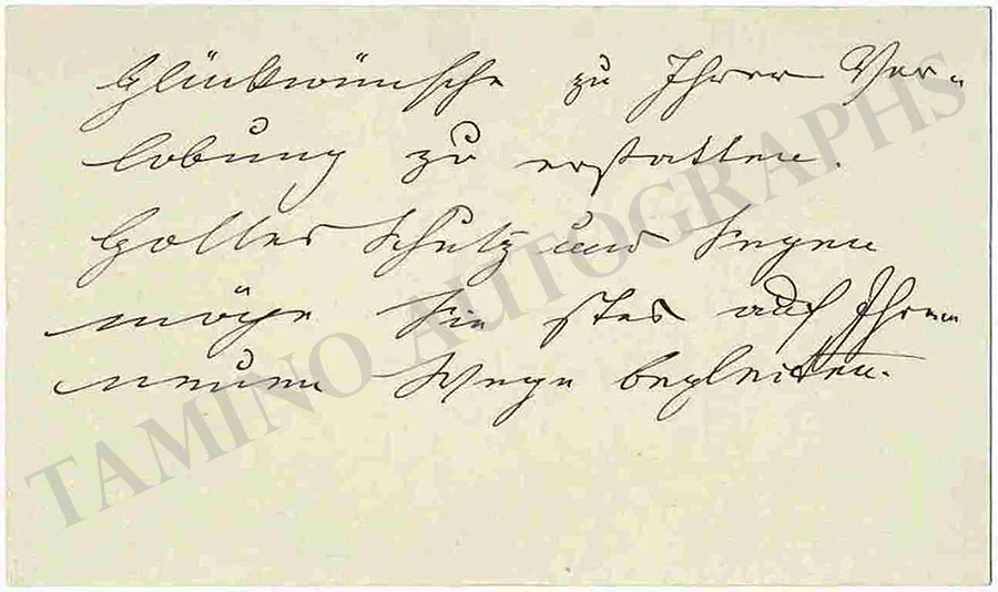Strauss, Edouard - Autograph Note on Business Card - Image 2