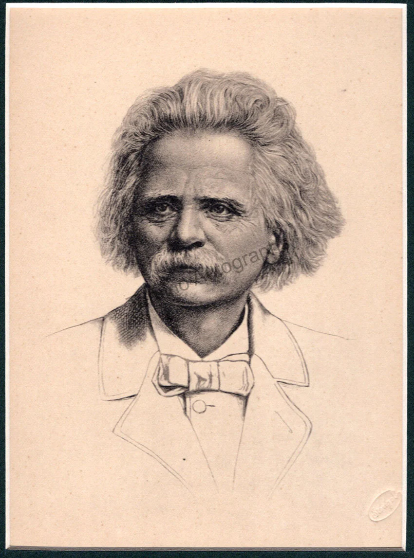 Grieg, Eduard - Autograph Music Quote Signed 1889 & Print - Image 3